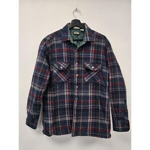 Vintage Pine Grove Jacket Mens Medium Plaid Wool Blend Quilted Workwear 90s